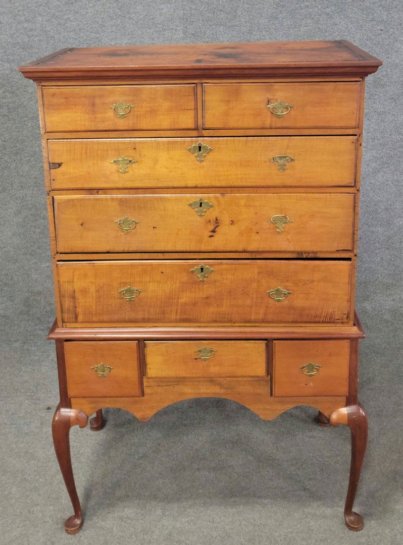 18th Century 2 Piece Maple Highboy (1 of 6)
