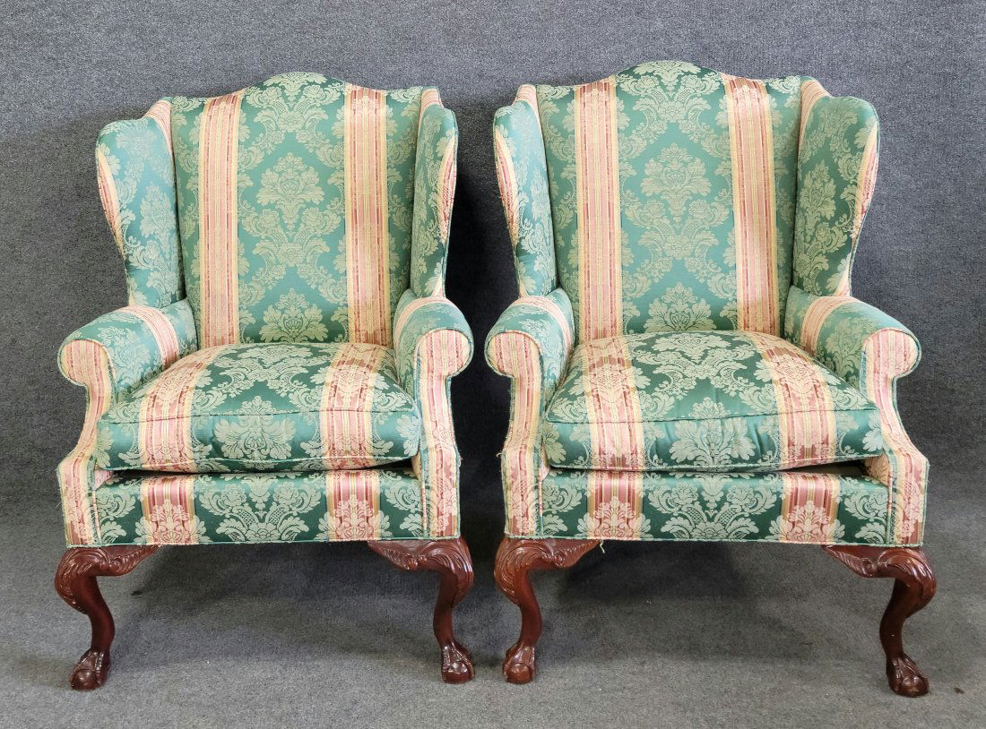 Pair Of Hickory Chair Co. Wing Back Chairs (1 of 6)
