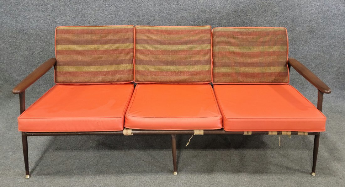 Mid Century Sofa Open Arms: 27"H, 67"W, 29.50"D, 15.75"SH