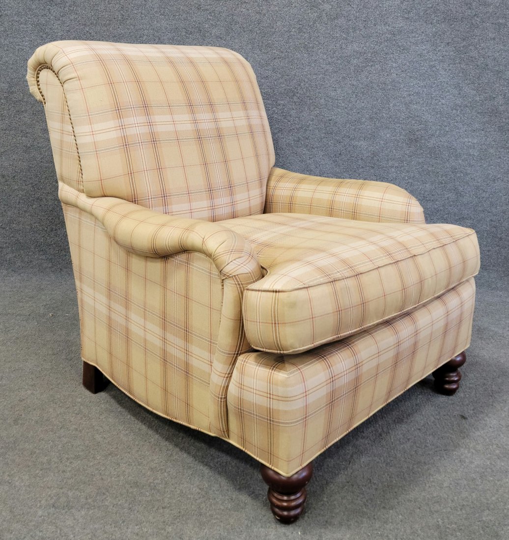 Stickley Upholstered Chair: 35.75"H, 31"W, 41.50"D, 17.50"SH