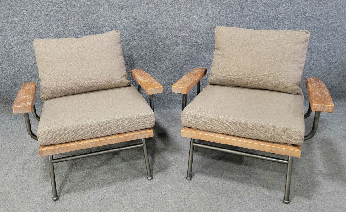 Pair Of Industrial Style Open Arm Chairs (1 of 4)