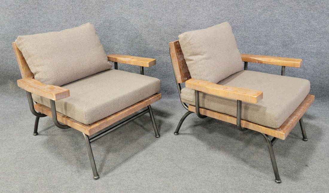 Pair Of Industrial Style Open Arm Chairs (1 of 3)