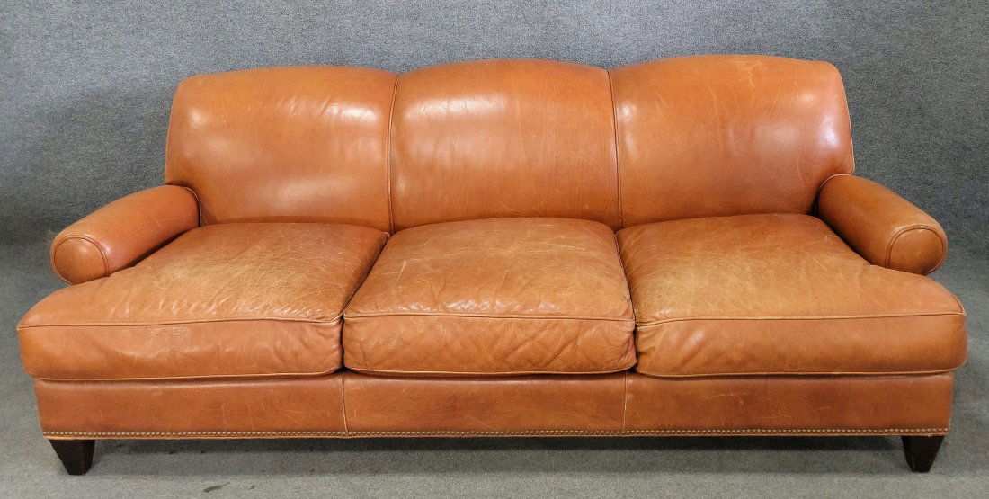 Crate And Barrell Leather Sofa (1 of 5)