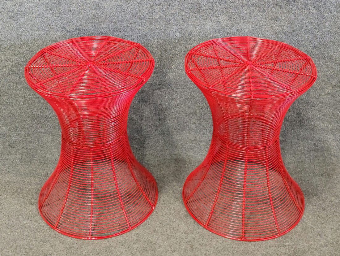 Pair Of Herman Miller Style Red Tables (1 of 3)