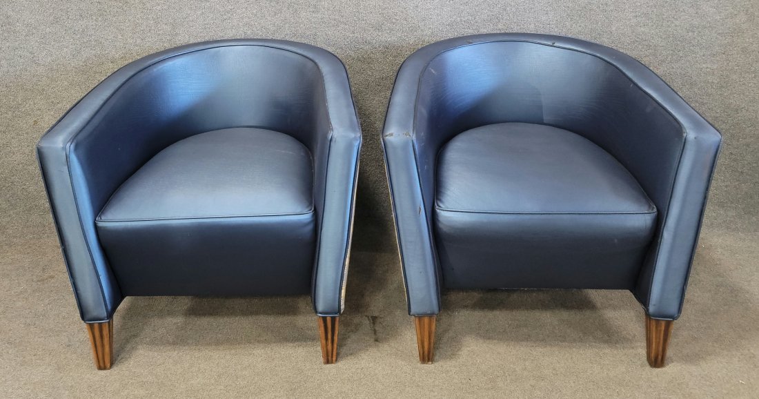 Pair Of Blue Barrell Modern Design Chairs (1 of 4)