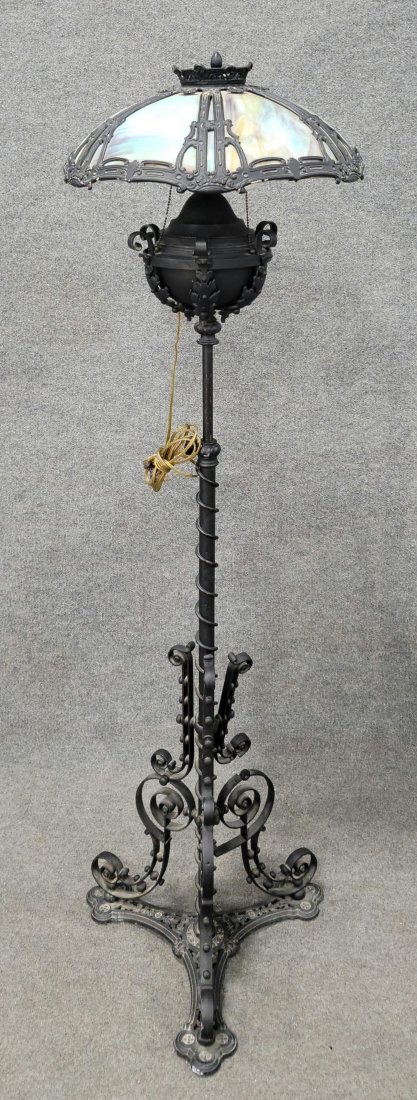 Piano Lamp With Shade: 62"H, 18.25"W, 17"D
