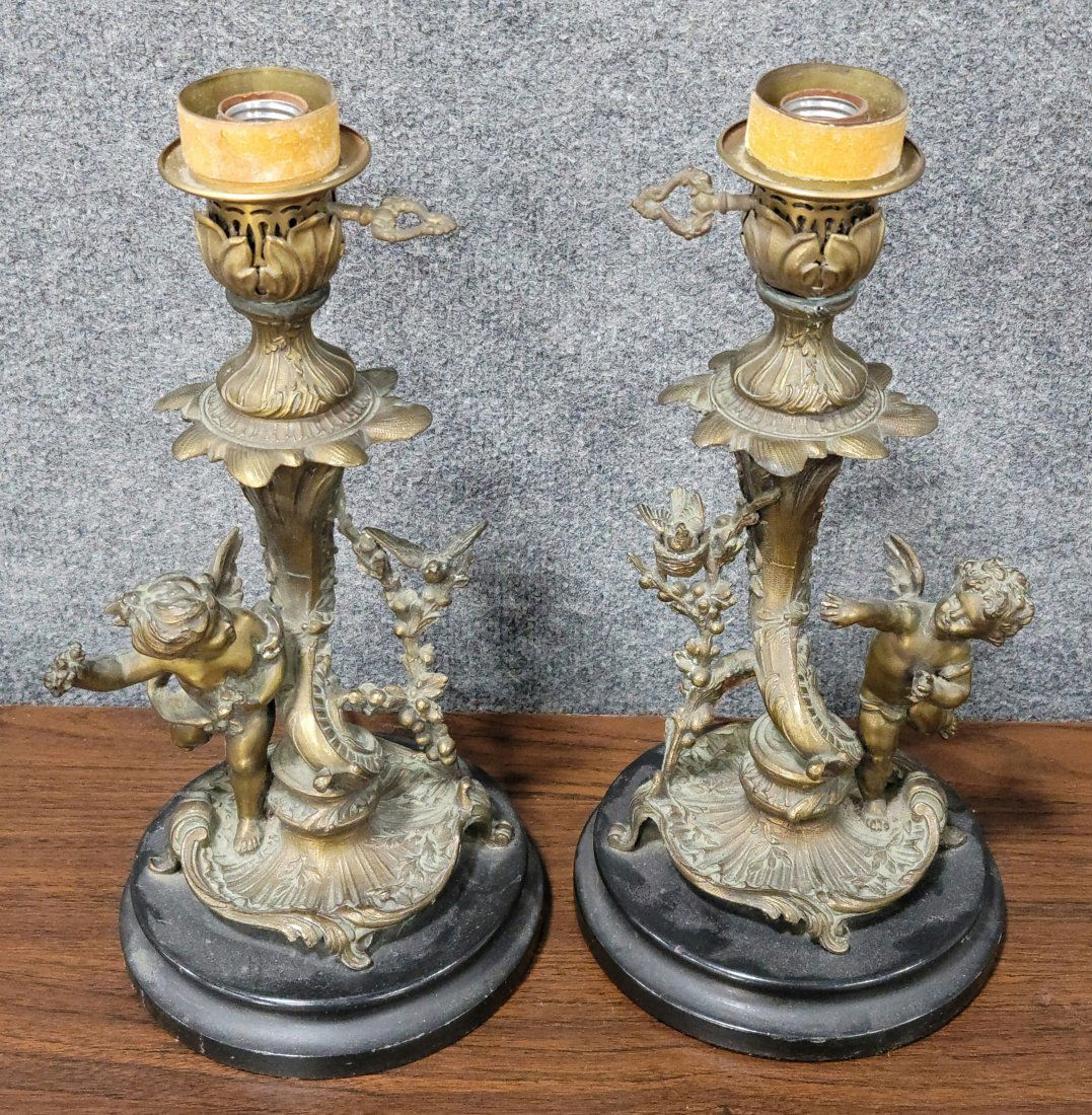 Pair Of Bronze Figural Lamp (1 of 6)