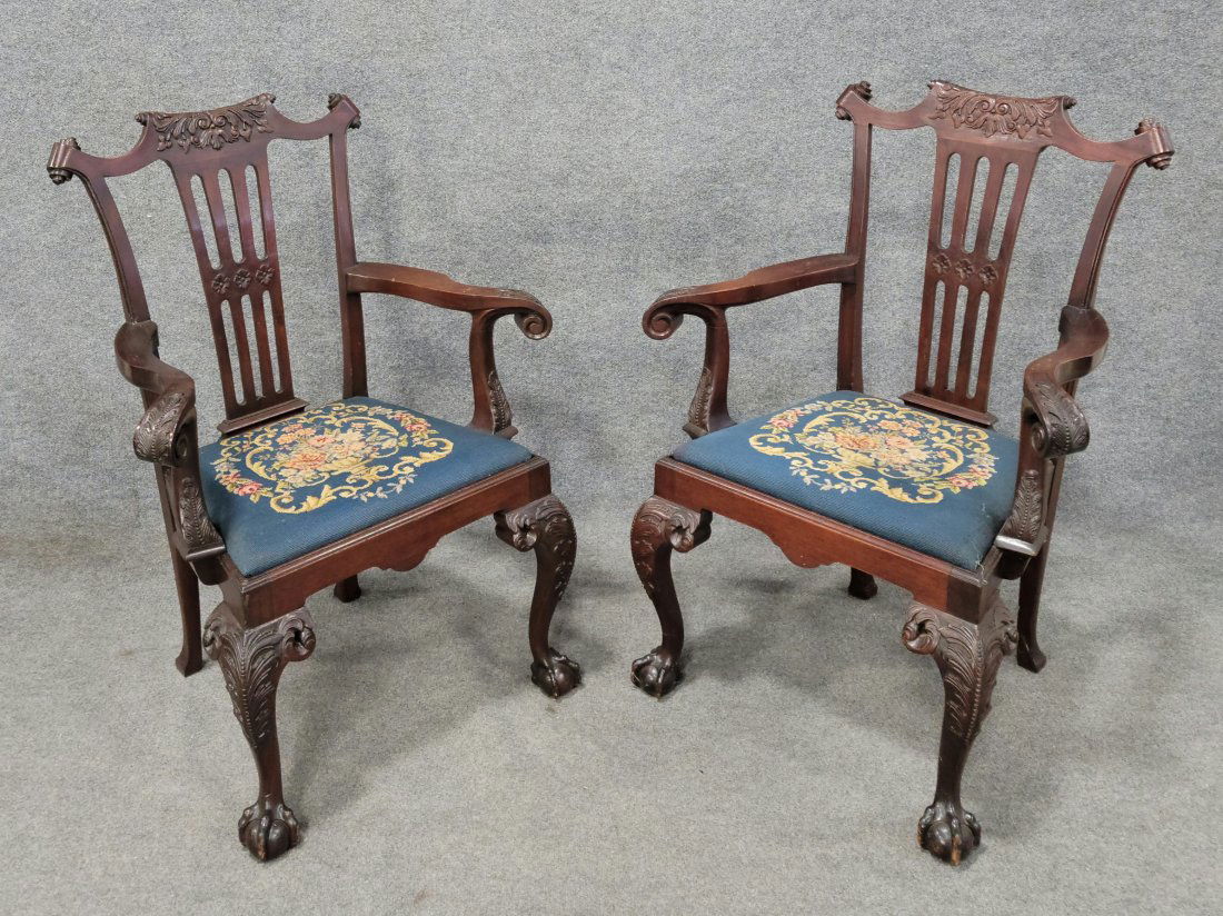 Pair Of Antique Georgian Style Chairs (1 of 6)