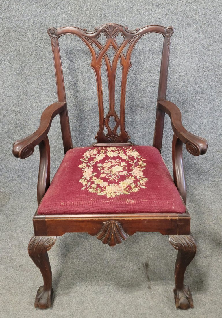 Antique Feldenkries Arm Chair: 40.75"H, 28.75"W, 25.25"D, 18"SH