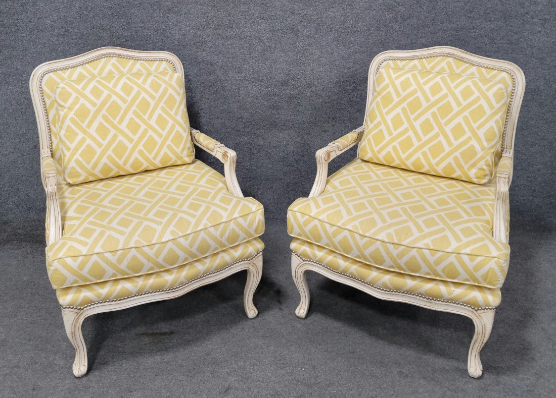 Pair Of Arm Chairs: 38"H, 27.50"W, 33.25"D, 18.50"SH