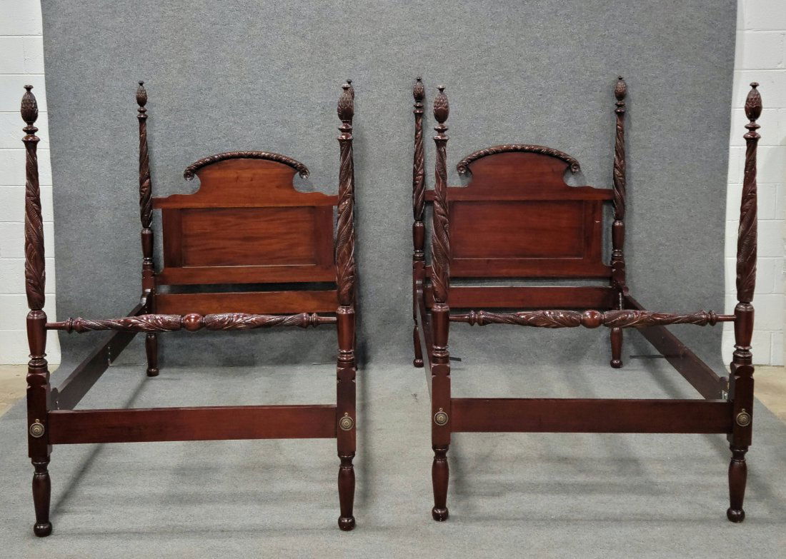 Pair Of Antique Carved Twin Beds (1 of 2)