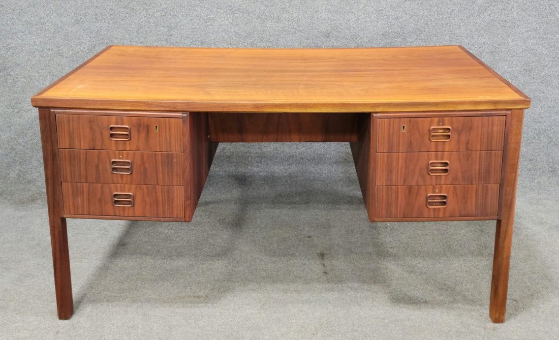 Mid Century Made In Denmark Desk: 29.25"H, 55"W, 27.50"D