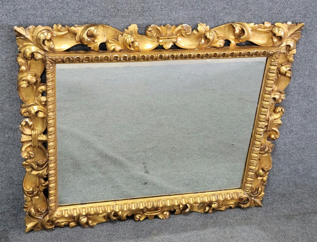 Antique Italian Gilt Mirror: 38"H, 45.50"W