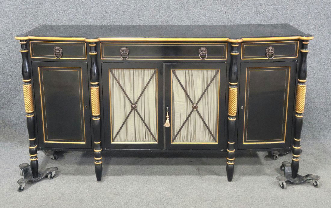 Ebonized Hickory White Jansen Style Sideboard (1 of 6)