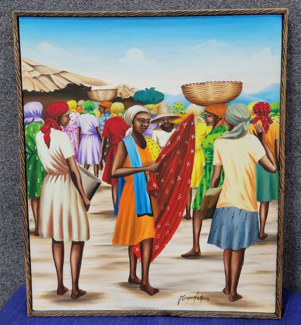 African Artwork Oil On Canvas (1 of 2)
