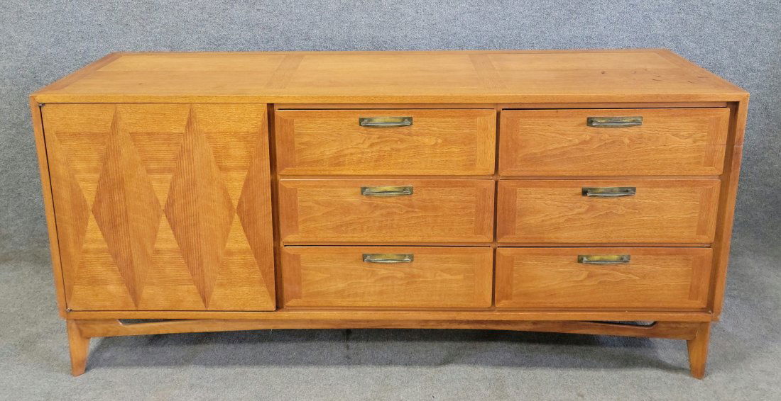 Mid Century Dresser In The Manner Of John Stuart: 31.75"H, 68"W, 20"D