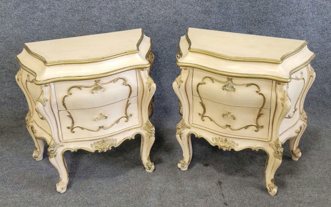 Pair Of Small Italian Bombe Commodes (1 of 5)