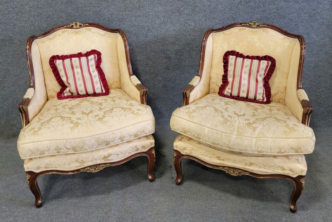Pair Of Large Gilt French Bergeres (1 of 5)