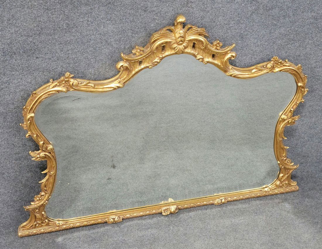 Gilt Antique Mirror: 41.75"H, 57.50"W