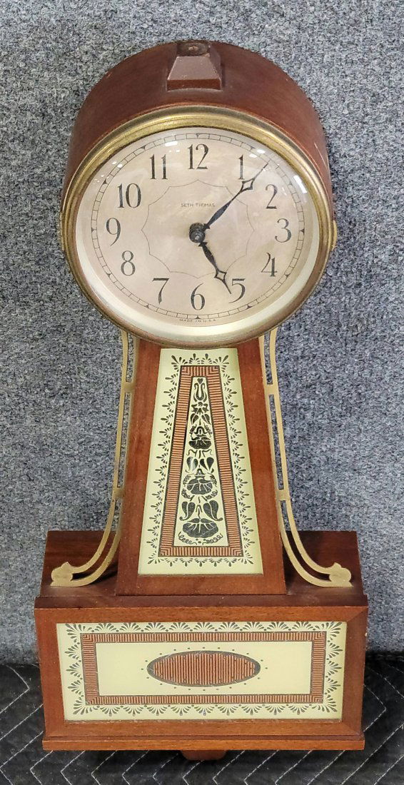 Seth Thomas Clock: 26"H, 9.75"W, 3.50"D