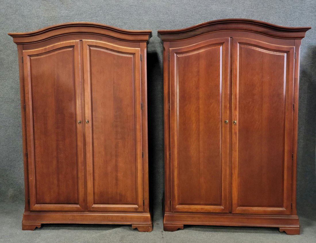 Pair Of Thomasville Wardrobes: 78.25"H, 51.75"W, 22"D