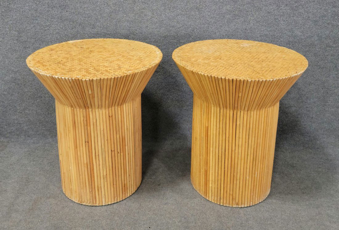Great Pair Of Rattan End Tables (1 of 3)