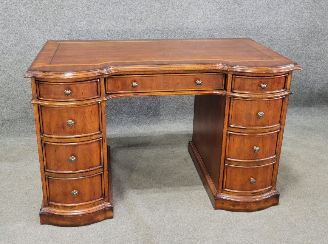 Italian Style Banded Desk By Hooker: 30.25"H, 48"W, 26"D