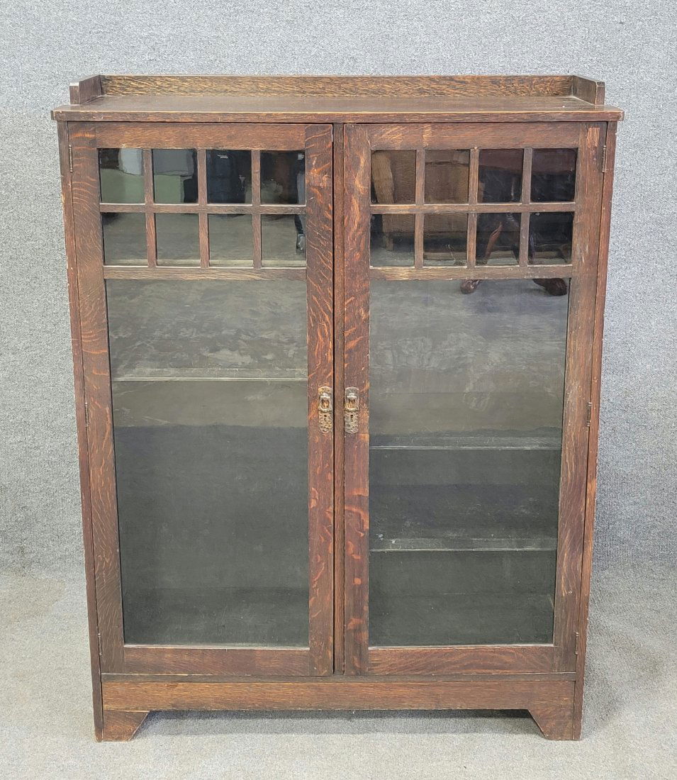 2 Door Stickley Style Bookcase (Great Hardware) (1 of 6)