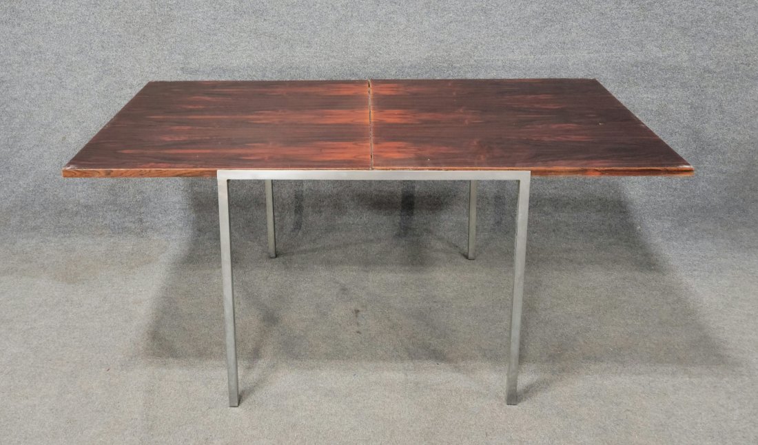 Rosewood Table In The Manner Of Knoll: 28.50"H, 63.25"W, 31.50"D