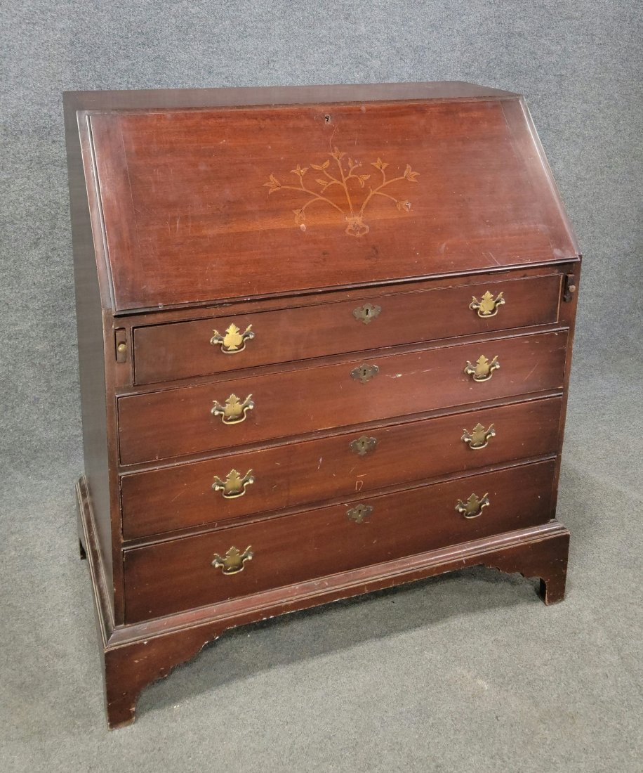 Custom Slant Front Desk (With Secret Compartment): 42.75"H, 39"W, 21.25"D