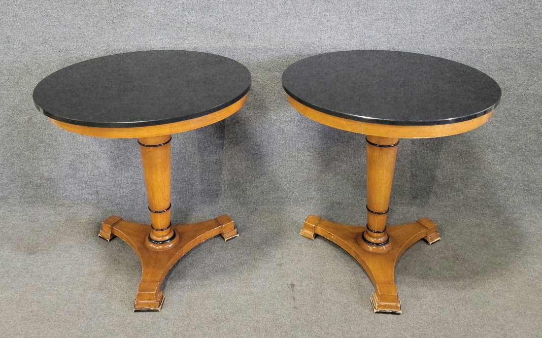 Pair Of French Empire Marble Top End Tables (1 of 3)
