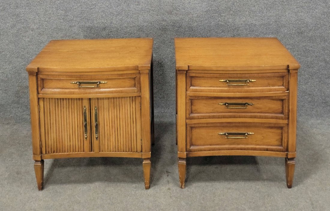 Pair Of Mid Century Style Nightstands: 26"H, 24"W, 15.75"D