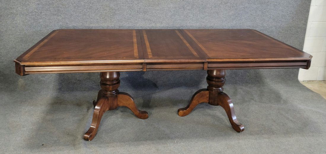 Dining Room Table Banded With One Board: 30"H, 70"W, 42"D, Leaves - 18"W