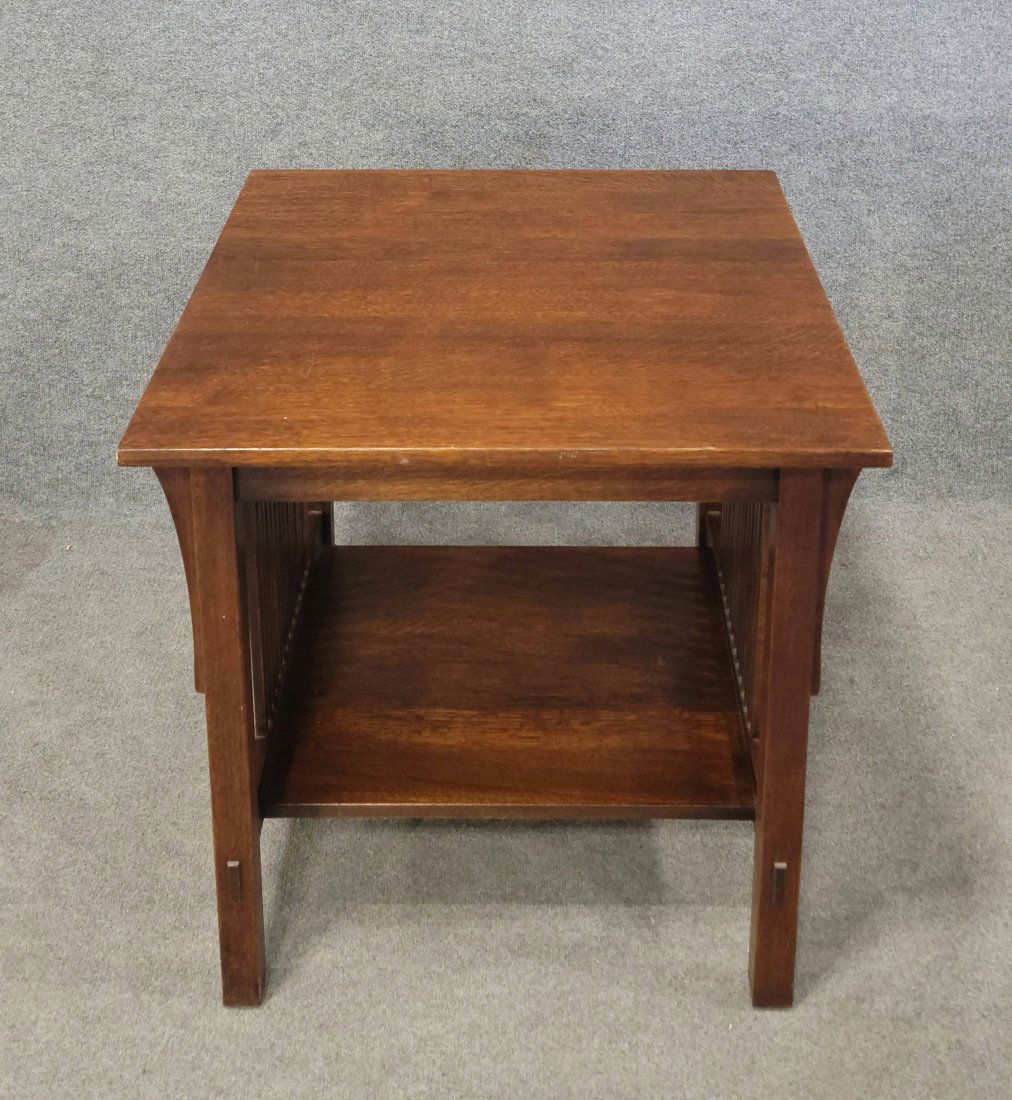 Signed Oak Stickley End Table (1 of 5)