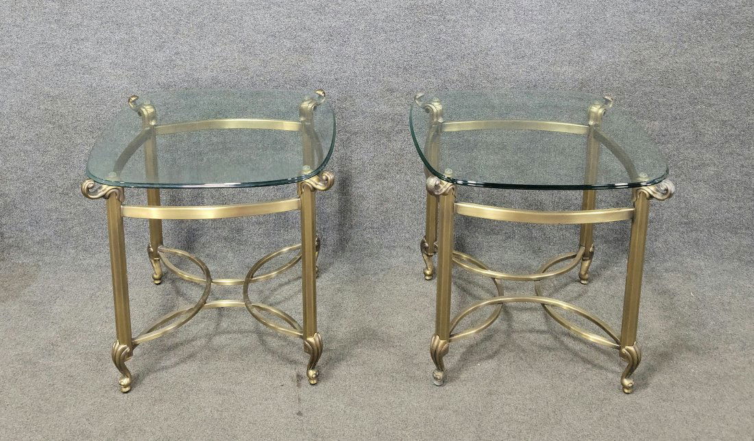 Pair Of Glass Top End Tables (1 of 3)