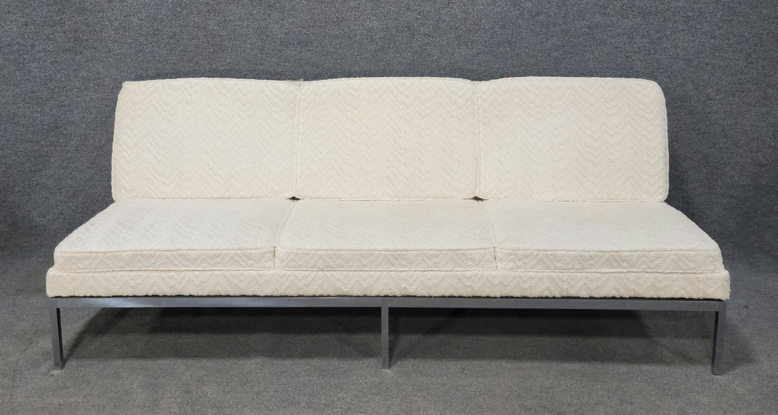 Knoll Sofa (Tag Signed Under Sofa): 31.50"H, 83.75"W, 26"D, 16.25"SH