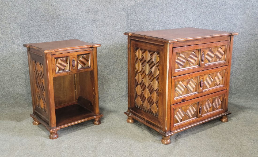 2 Piece Chest And Nightstand: Chest - 31"H, 30.25"W, 21.25"D | Nightstand - 27.50"H, 19"W, 16.50"D