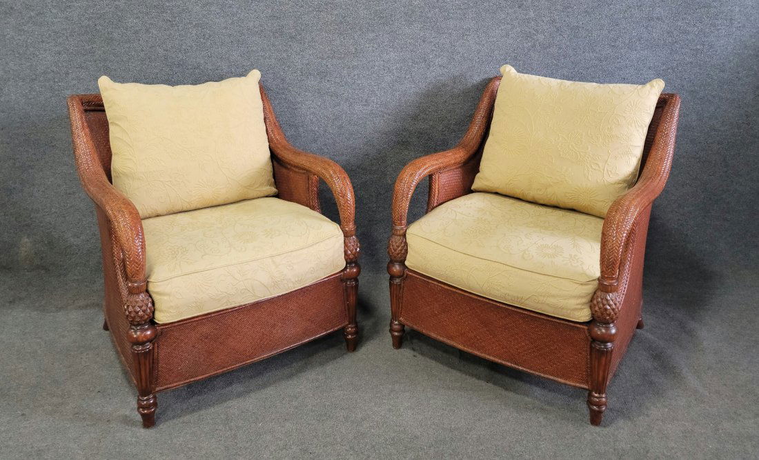 A Great Pair Of Rattan Chairs By Ethan Allen (1 of 6)