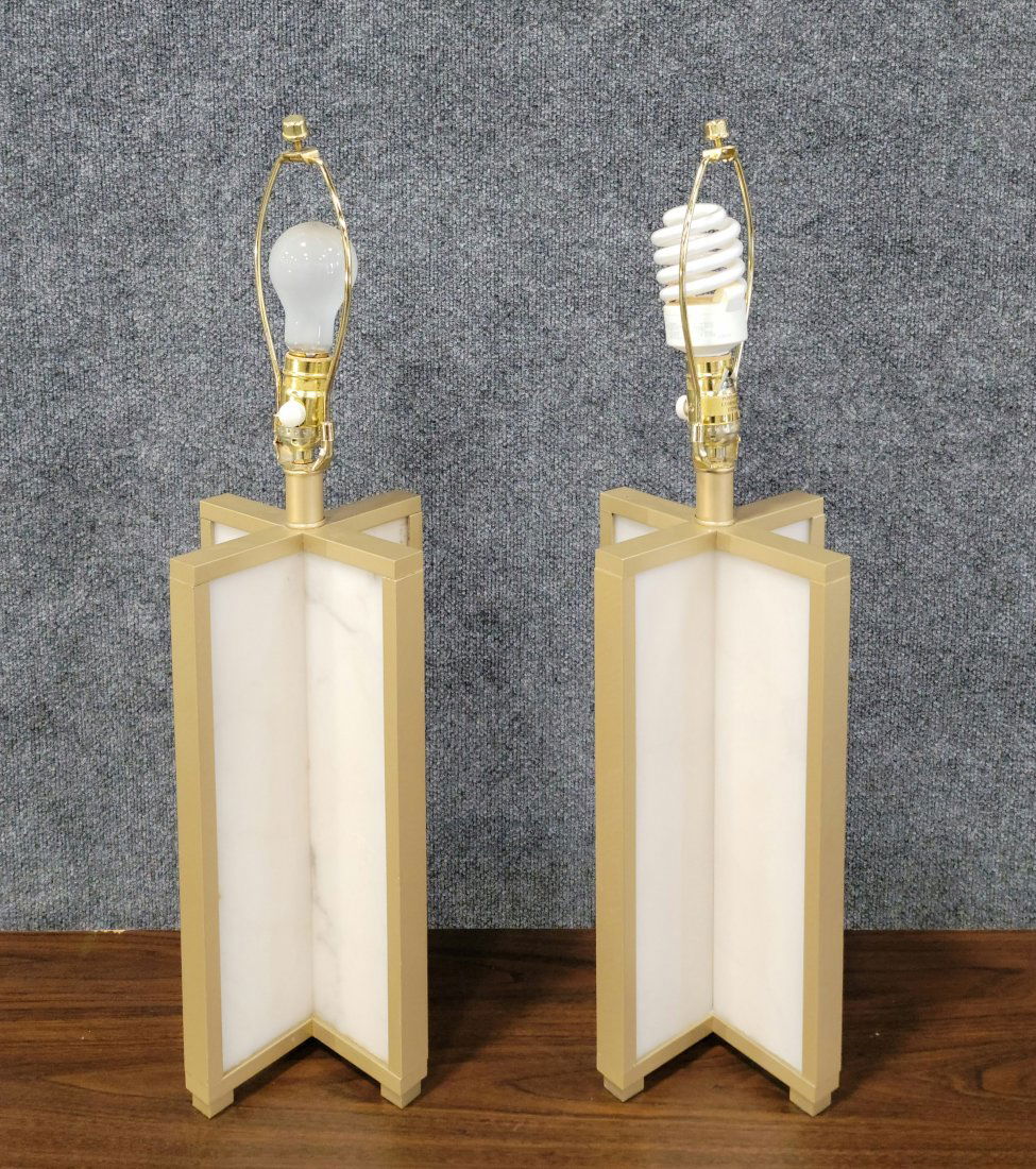 Pair Of Marble Mid Century Style Lamp (1 of 2)