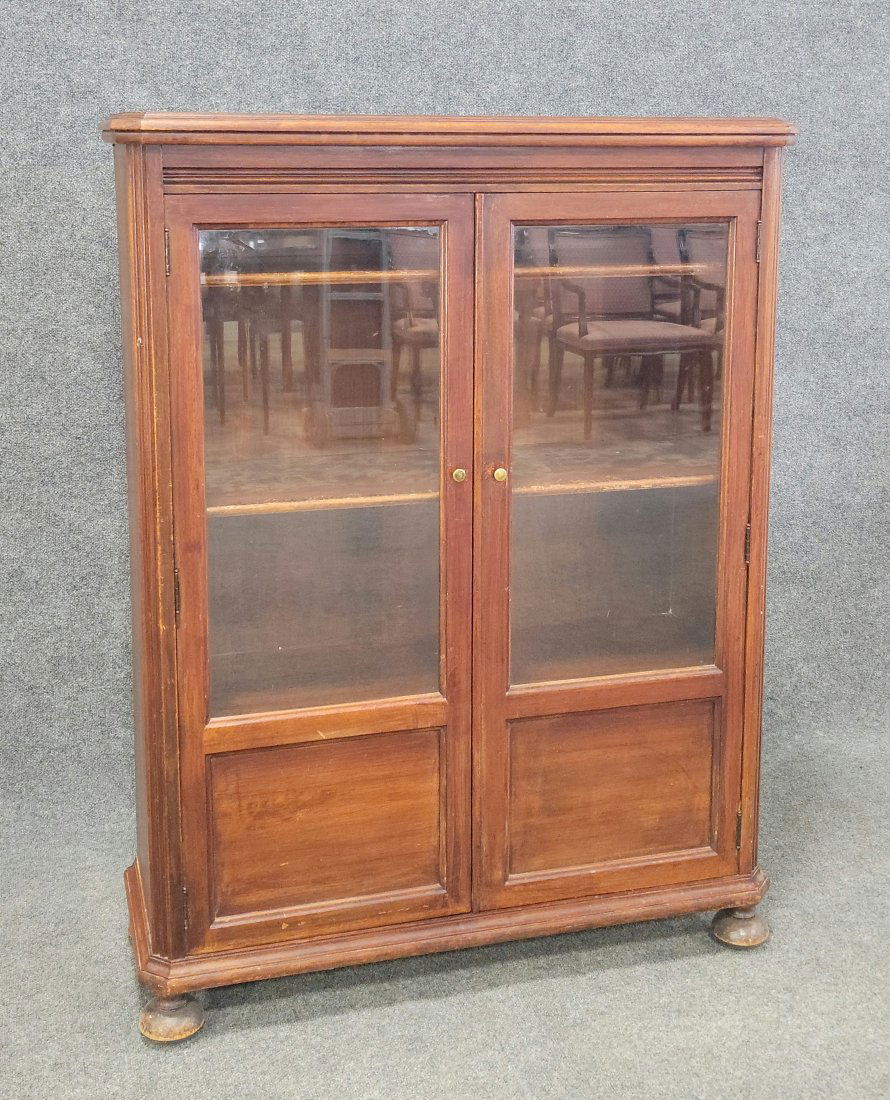 2 Door Antique Walnut Bookcase (1 of 6)