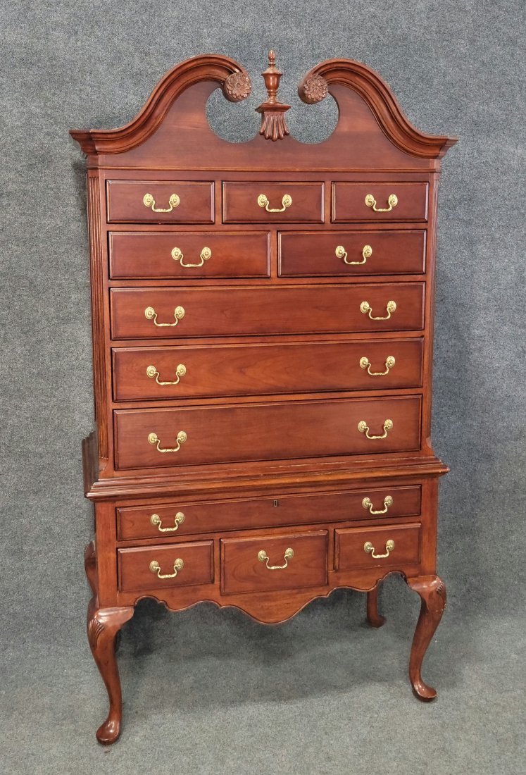 American Drew Highboy: Bottom - 33"H, 45.50"W, 24.50"D, | Top - 50"H, 46"W, 23.50"D