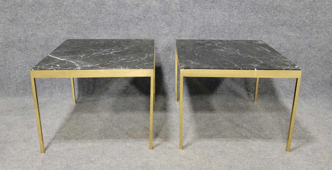 Pair Of Marble Top End Tables In The Manner Of Knoll (1 of 4)