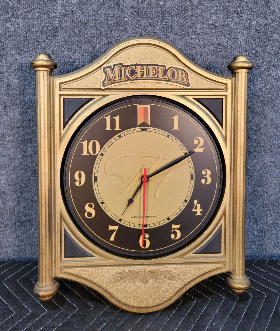Michelob Clock: 18"H, 14"W, 4.25"D