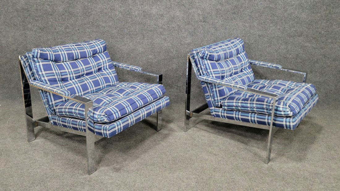 Pair Of Milo Baughman Chrome Chairs (1 of 4)