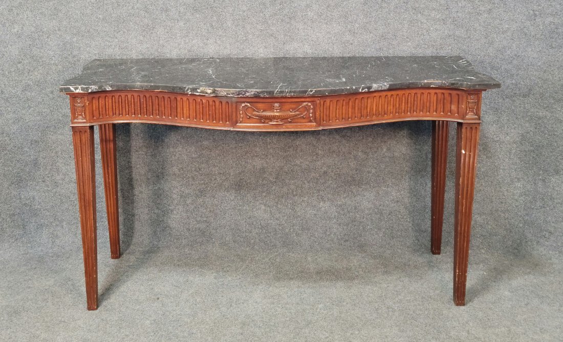 Adams Style Marble Top Console: 35.50"H, 62.50"W, 22.75"D