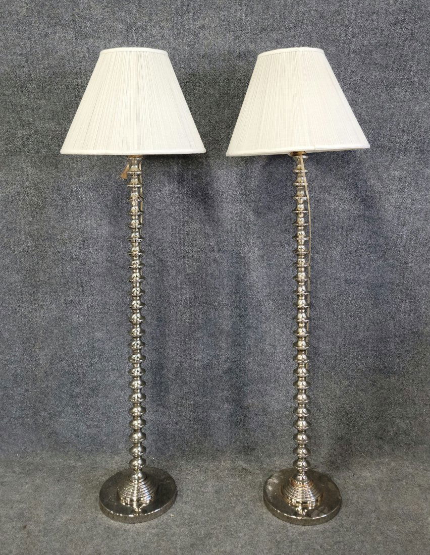 Pair Of Chrome Designer Floor Lamps (1 of 2)