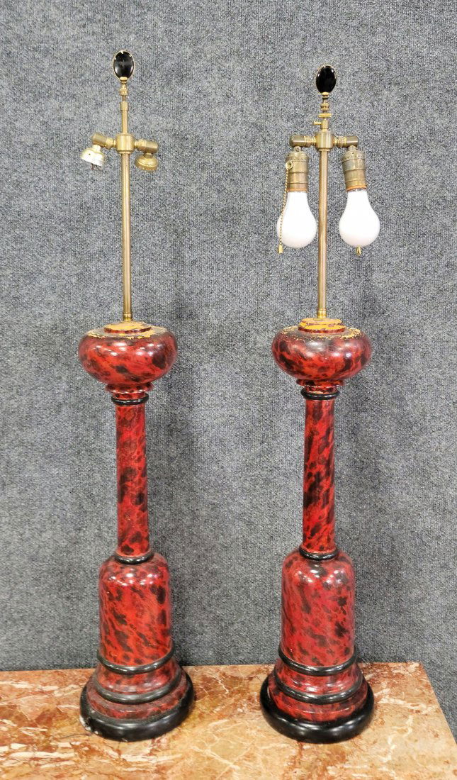 Pair Of Large Red Lamps (1 of 2)
