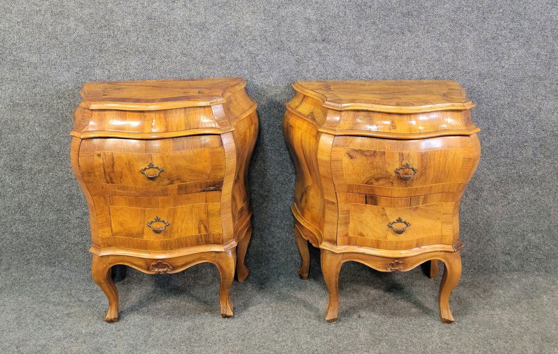 Pair Of Italian Bombe Commodes (1 of 6)