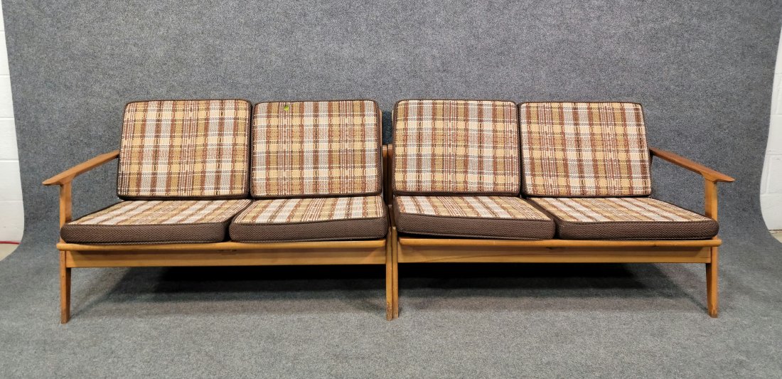 Mid Century Modern Sofa: Each Section - 26"H, 48.50"W, 32"D
