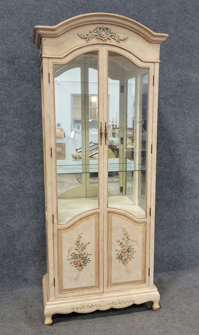 Venetian Style Curio Cabinet: 84"H, 35"W, 18.50"D